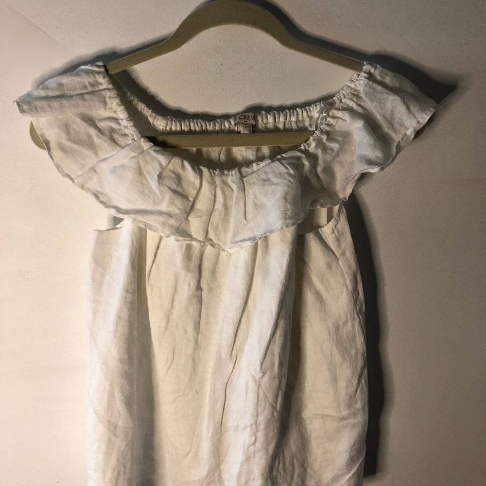 NEW - J. Crew off the shoulder white cotton T